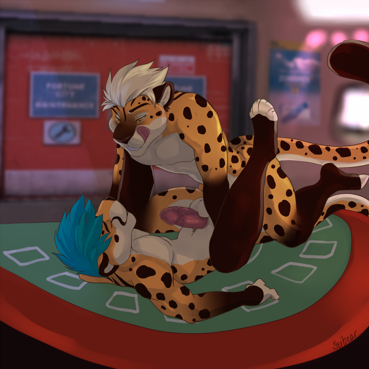 2018 2_males anal anal_penetration anthro anthro/anthro anthro_penetrated anthro_penetrating anthro_penetrating_anthro balls barbed_humanoid_penis barbed_penis blue_hair brown_body brown_ears brown_fur brown_tail dipstick_tail duo erection felid fur hair hi_res humanoid_genitalia humanoid_penis hybrid_penis licking licking_lips licking_own_lips looking_at_another male male/male male_penetrated male_penetrating male_penetrating_male mammal markings masculine monotone_ears monotone_hair multicolored_ears multicolored_tail multiple_males penetration penile penile_penetration penile_spines penis penis_in_ass seibear sex spots spotted_body spotted_fur spotted_tail tail tail_markings two_tone_ears white_balls white_body white_fur white_hair white_tail yellow_body yellow_ears yellow_fur yellow_tail