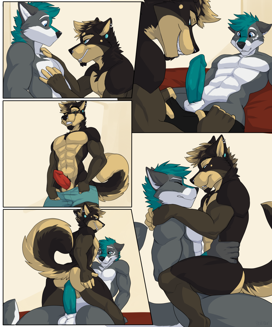 2018 2_males anal anal_penetration animal_genitalia animal_penis anthro anthro/anthro anthro_penetrated anthro_penetrating anthro_penetrating_anthro balls black_body black_ears black_fur black_tail blue_eyes blue_hair blue_penis brown_body brown_fur brown_sheath brown_tail canid canine_genitalia canine_penis canis comic curled_tail domestic_dog duo erection fur genitals grey_body grey_ears grey_fur grey_tail hair hi_res jet_(gmnchampion) male male/male male_penetrated male_penetrating male_penetrating_male mammal masculine monotone_ears multicolored_body multicolored_fur multicolored_tail multiple_males muscular_male nude nude_anthro nude_male penetration penile penile_penetration penis penis_in_ass seibear sex sheath tail tanen_(evilfawx) two_tone_body two_tone_fur two_tone_tail undressing white_balls white_body white_fur white_sheath white_tail wolf