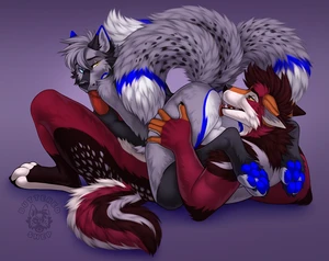 2023 2_males anal anthro anthro/anthro balls black_body black_ears black_fur black_nose blue_body blue_ears blue_fur blue_pawpads blue_tail brown_hair butteredshep canid dipstick_ears duo fellatio fingerless_(marking) fingerless_gloves_(marking) fox fur gloves_(marking) grey_body grey_fur grey_hair grey_tail hair heterochromia jackal kuro_(kurodasilverfox) male male/male mammal markings masculine multicolored_ears multiple_males oral orange_ears pawpads penile penis puck_(character) red_body red_fur rimming sex socks_(marking) tail toeless_(marking) toeless_socks_(marking) two_tone_ears white_balls white_body white_fur white_tail yellow_ears