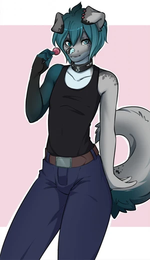 1_male 2020 anthro australian_shepherd black_ears black_nose black_tank_top blue_body blue_eyes blue_fur blue_hair blue_nose blue_tail canid canis collar curled_tail dipstick_ears domestic_dog floppy_ears fur grey_body grey_ears grey_fur grey_nose grey_tail hair hi_res male mammal masculine mojaloo monotone_hair multicolored_body multicolored_ears multicolored_fur multicolored_tail pants rileymutt solo tail two_tone_ears white_body white_fur white_tail