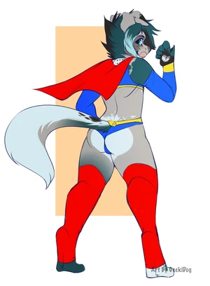 1_male 2014 anthro australian_shepherd black_ears black_nose blue_arm_warmers blue_body blue_bottomwear blue_clothing blue_crop_top blue_eyes blue_fur blue_hair blue_shirt blue_tail blue_topwear blue_underwear bottomwear bulge bulge_from_behind canid canis cape clothing collar crop_top curled_tail dipstick_ears domestic_dog femboy feminine floppy_ears fur geekidog grey_body grey_ears grey_fur grey_tail hair hi_res legwear licking licking_lips licking_own_lips looking_at_viewer looking_back looking_back_at_viewer male mammal monotone_hair multicolored_body multicolored_ears multicolored_fur multicolored_tail red_cape red_clothing red_legwear red_thigh_highs rileymutt shirt solo tail thigh_highs topwear two_tone_ears underwear white_body white_fur white_tail