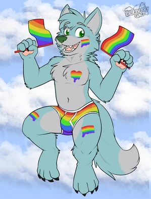 1_male 2025 absurd_res anthro blue_body blue_ears blue_fur blue_hair blue_tail bottomwear bottomwear_only bulge canid canis clothed clothing dipstick_tail donovan_dmc flag fur gaokun green_eyes green_nose grey_body grey_fur grey_inner_ear grey_tail hair hi_res male mammal markings masculine monotone_ears monotone_hair multicolored_body multicolored_fur multicolored_tail open_mouth pawpads pink_pawpads pride_color_bodypaint pride_color_underwear pride_colors pride_flag solo tail tail_markings topless two_tone_body two_tone_fur two_tone_tail underwear underwear_only watermark wolf
