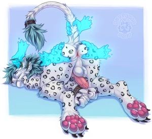1_male 2023 animal_penis anthro anus ass backsack balls black_body black_fur black_nose blue_hair blue_tail bound butteredshep dripping erection felid feline_genitalia feline_penis fur genital_fluids grey_body grey_fur hair hybrid_penis knot knotted_feline_penis knotted_penis male mammal markings masculine pantherine pawpads penis pink_pawpads precum precum_drip rear_view restrained snow_leopard solo spots spotted_body spotted_fur spreading spreading_ass tail white_balls white_body white_fur white_tail