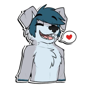 1_male 2022 alpha_channel anthro australian_shepherd black_nose blue_body blue_fur blue_hair canid canis domestic_dog eyebrow eyebrow_through_hair floppy_ears fur gaokun grey_body grey_ears grey_fur hair maidboye male mammal masculine monotone_ears monotone_hair multicolored_body multicolored_fur open_mouth reaction_image solo speech_bubble sticker translucent translucent_hair transparent_background white_body white_fur