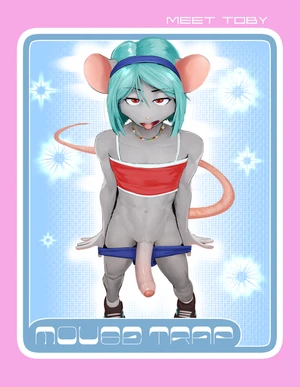 1_male 2024 absurd_res anthro erection femboy feminine fur green_hair grey_body grey_ears grey_fur hair hi_res humanoid_genitalia humanoid_penis looking_at_viewer male mammal monotone_fur monotone_hair mouse murid penis rat_tail red_eyes rodent seductive solo tail toby_(twang) tongue tongue_out twang undressing