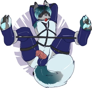 1_male 2015 animal_penis anthro australian_shepherd ball_gag ball_gag_in_mouth black_ears black_nose black_pawpads blue_arm_warmers blue_body blue_bottomwear blue_clothing blue_fur blue_hair blue_legwear blue_nose blue_panties blue_pawpads blue_tail blue_thigh_highs blue_underwear bondage bottomwear bound bulge canid canine_genitalia canine_penis canis clothing collar curled_tail dipstick_ears domestic_dog femboy floppy_ears fur gag gagged grey_body grey_ears grey_fur grey_pawpads grey_tail hair harness immobilized knot knotted_penis leg_spacer legwear locosaltinc male mammal masculine monotone_hair multicolored_body multicolored_ears multicolored_fur multicolored_tail oral oral_penetration panties pawpads penetration penis penis_piercing piercing rileymutt sex sex_toy sex_toy_in_mouth sex_toy_insertion solo tail thigh_highs two_tone_ears underwear white_body white_fur white_tail