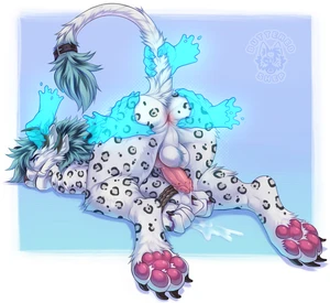 1_male 2023 animal_penis anthro anus ass backsack balls black_body black_fur black_nose blue_hair blue_tail bound butteredshep cum cum_drip cum_on_own_penis cum_on_penis cum_on_self dripping erection felid feline_genitalia feline_penis fur genital_fluids grey_body grey_fur hair hybrid_penis knot knotted_feline_penis knotted_penis male mammal markings masculine pantherine pawpads penis pink_pawpads rear_view restrained snow_leopard solo spots spotted_body spotted_fur spreading spreading_ass tail white_balls white_body white_fur white_tail