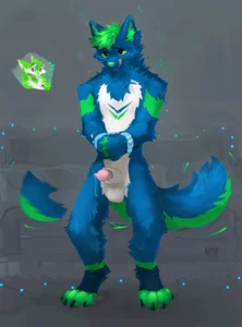 1_male 1_unknown 2024 alikars animal_genitalia anthro balls black_body black_fur blue_body blue_ears blue_fur blue_tail canid collar dripping duo fur genital_fluids genitals green_body green_ears green_fur green_inner_ear green_nose green_pawpads green_tail hair harness hi_res leash licking licking_lips licking_own_lips lipsticking male mammal masculine monotone_ears monotone_hair multicolored_body multicolored_fur offscreen_character pawpads paws penis penis_tip precum precum_drip sergal sheath solo_focus tail tailwag two_tone_body two_tone_fur unknown_gender white_balls white_body white_fur white_sheath wrists_tied