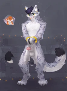 1_male 1_unknown 2024 alikars animal_genitalia anthro balls black_hair black_pawpads black_tail canid collar dripping duo eyewear felid fox fur genital_fluids genitals glasses grey_body grey_ears grey_fur grey_tail hair harness hi_res leash licking licking_lips licking_own_lips lipsticking male mammal masculine monotone_ears monotone_hair offscreen_character orange_body orange_ears orange_fur orange_hair pantherine pawpads paws penis penis_tip precum precum_drip red_nose sheath snow_leopard solo_focus tail tailwag unknown_gender white_balls white_body white_fur white_sheath white_tail wrists_tied yellow_eyes